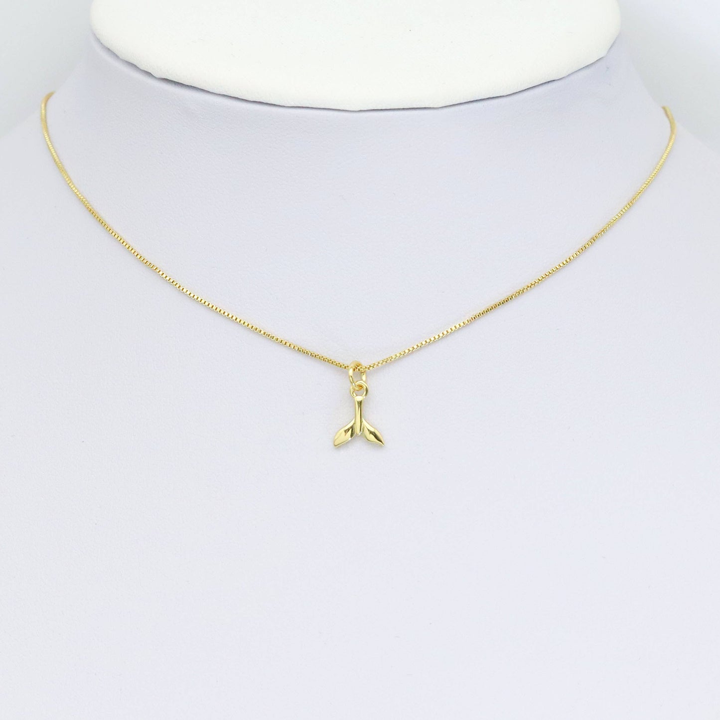 CZ Fish Tail Gold Charm, Sku#LK914