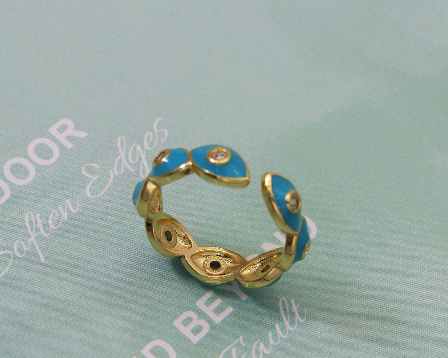 Evil Eye Stackable ring, Sku#X305