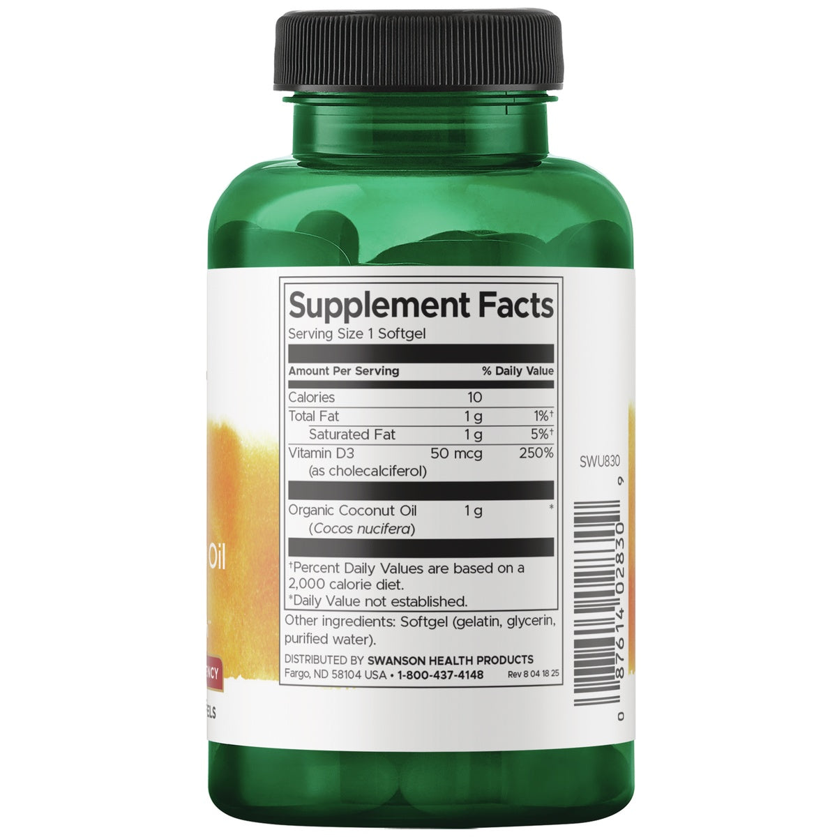 Vitamin D3 with Coconut Oil - High Potency