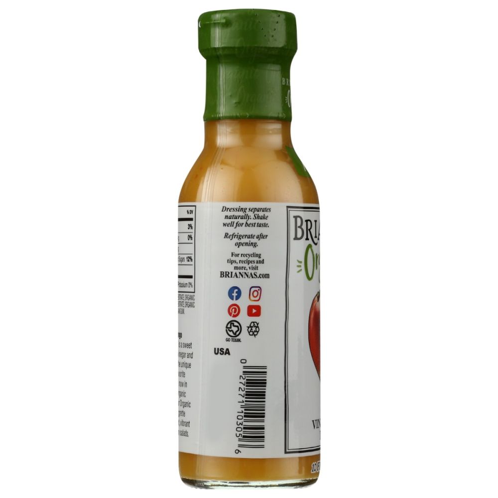 BRIANNAS: Organic Mango Vinaigrette Dressing, 10 oz