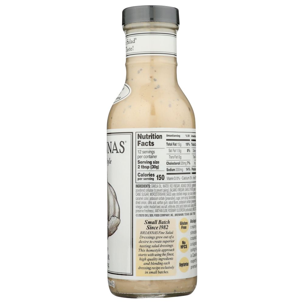BRIANNAS: Homestyle Asiago Caesar Dressing, 12 oz