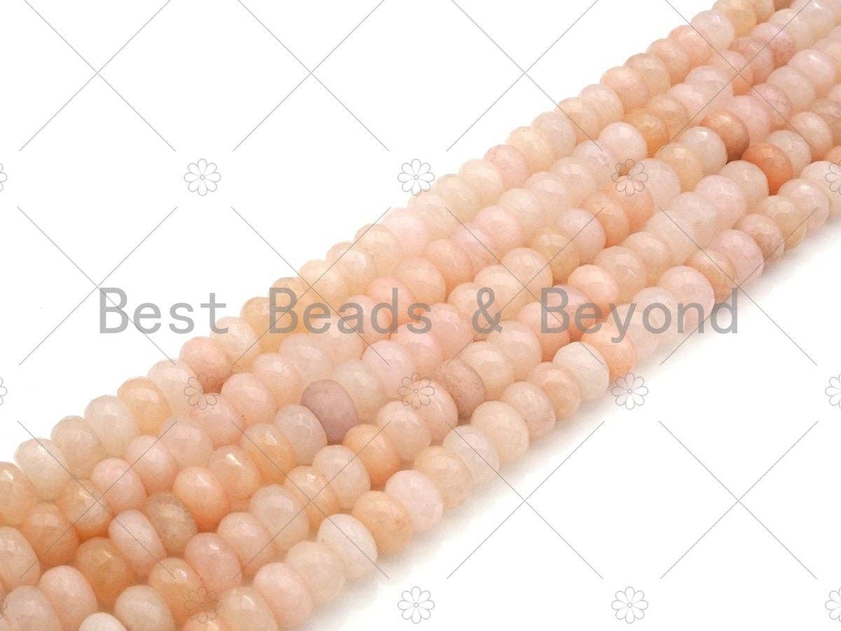High Quality Genuine Pink Aventurine Faceted Rondelle Beads, 6x10mm Natural Beads, 15.5'' Full Strand, Sku#U1152