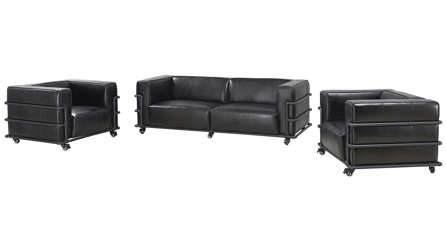 Henry Industrial Modern Leather Sofa (2 Colors Available)
