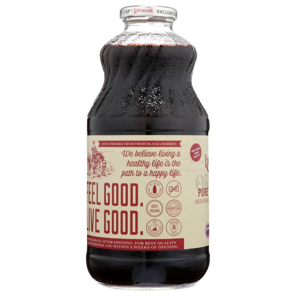 LAKEWOOD: Organic Pure Black Cherry Juice, 32 oz