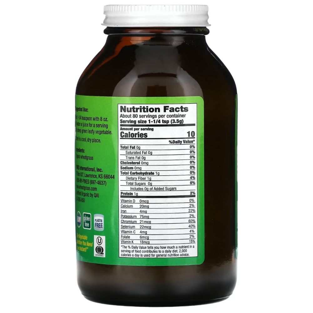 PINES WHEAT GRASS: Organic Wheat Grass Powder, 10oz | Green Nutrition