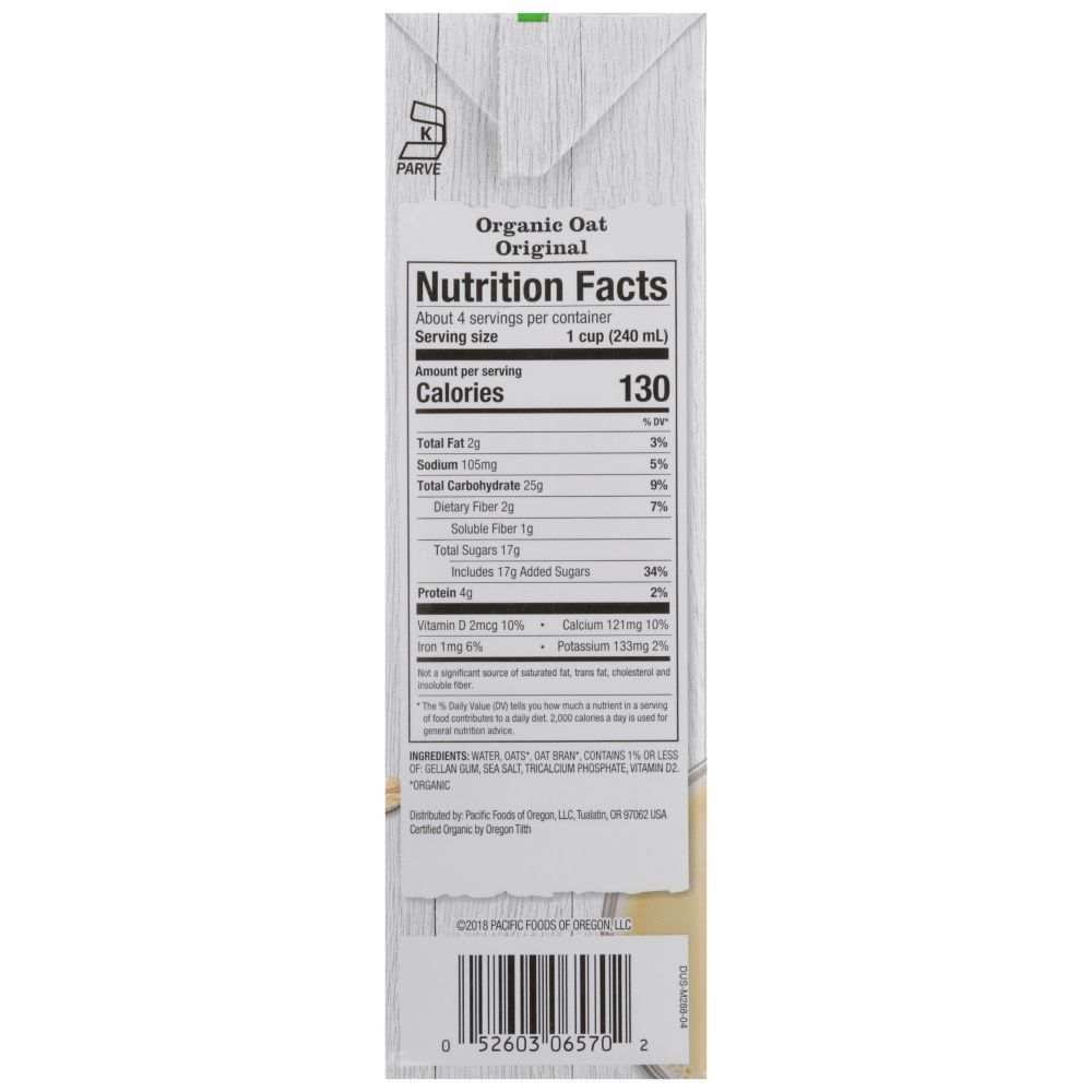 PACIFIC FOODS: Organic Oat Dairy Free Original Beverage, 32 oz