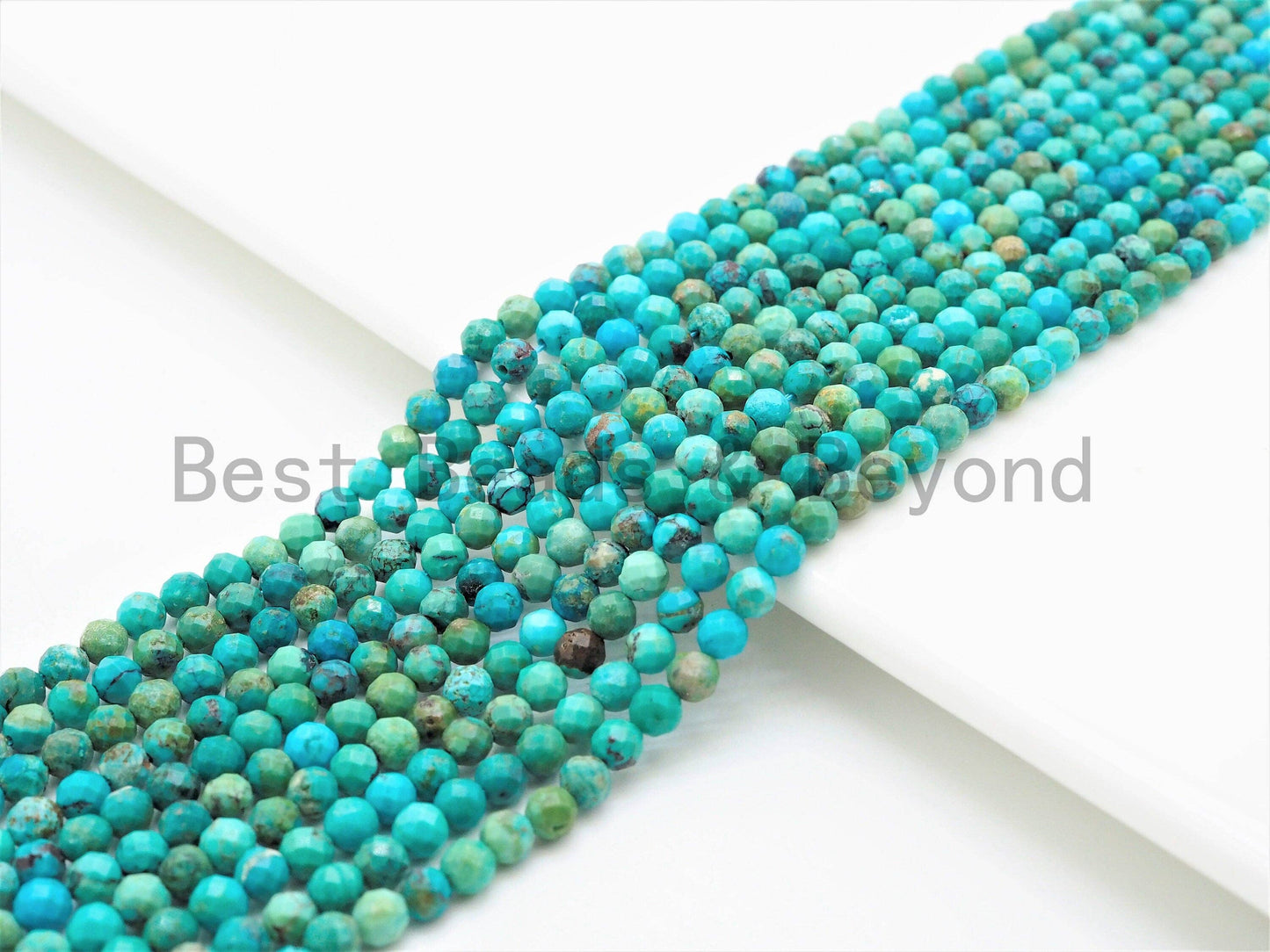 Natural Faceted Round Turquoise Beads, SKU#U326