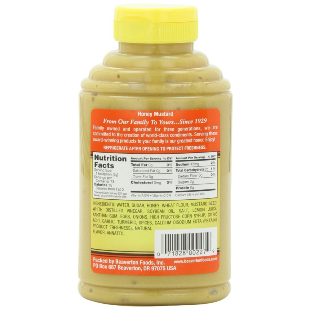 BEAVER: Honey Mustard Squeeze Bottle, 13 oz