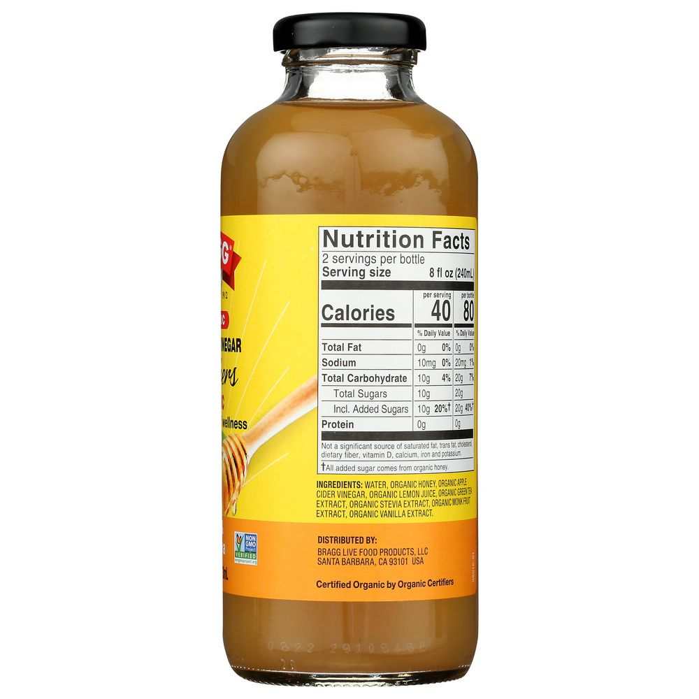 BRAGG: Organic Honey & Green Tea Apple Cider Vinegar Refreshers, 16 oz