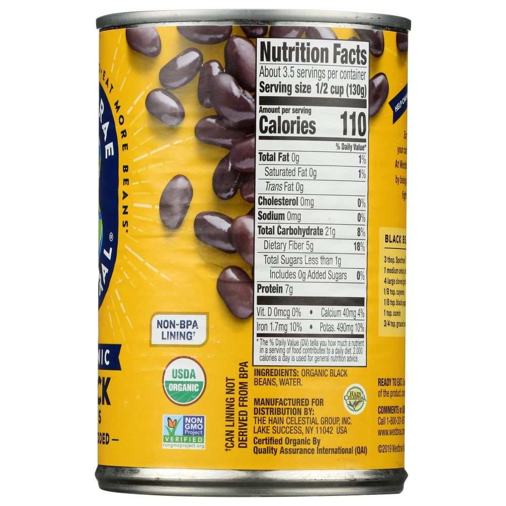 WESTBRAE NATURAL: Vegetarian Organic Black Beans, 15 oz