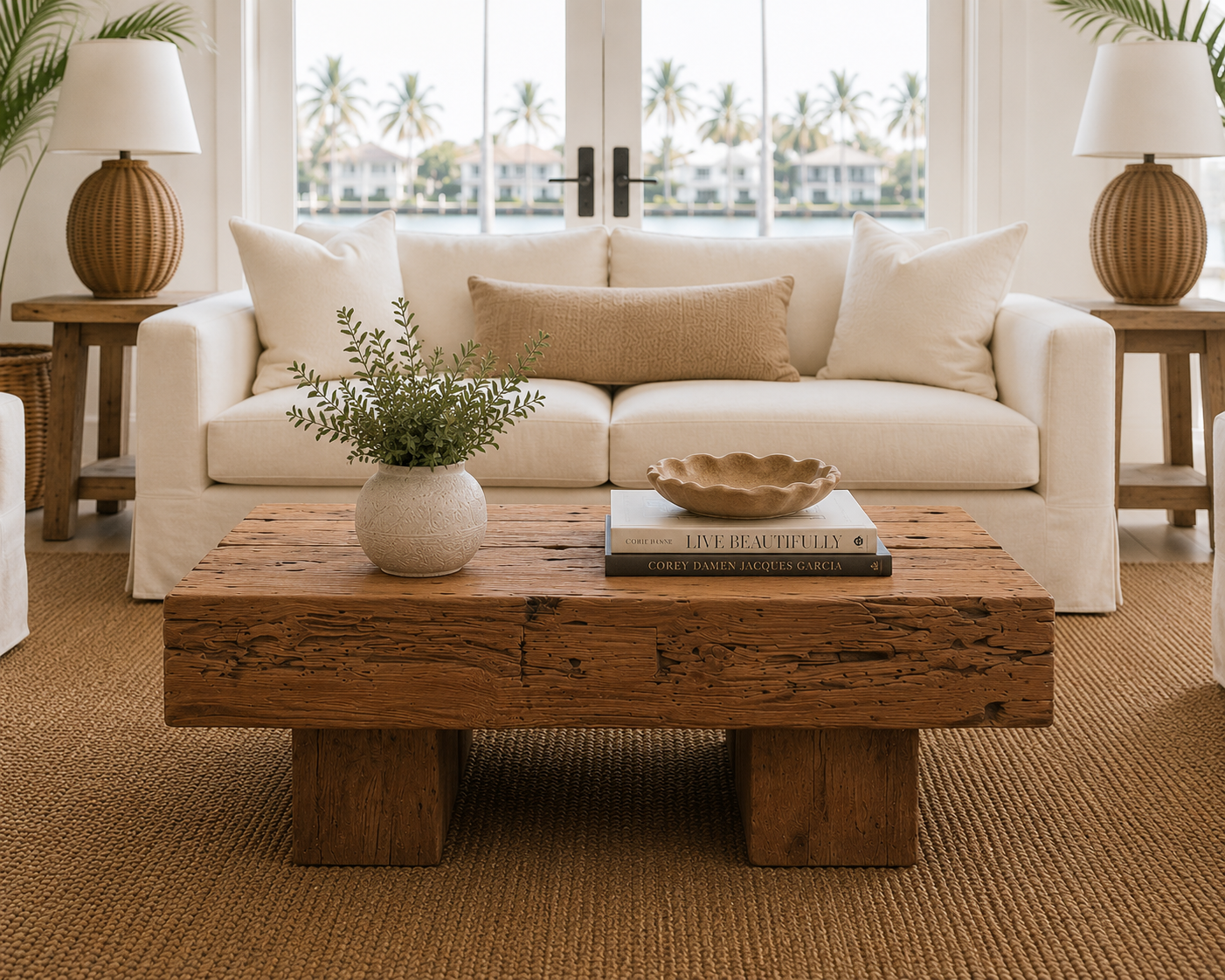 Organic Square Teak Coffee Table 32"