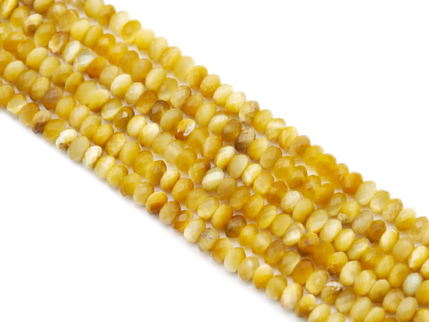 Genuine Golden Tiger Eye Rondelle Faceted Beads, Sku#UA286