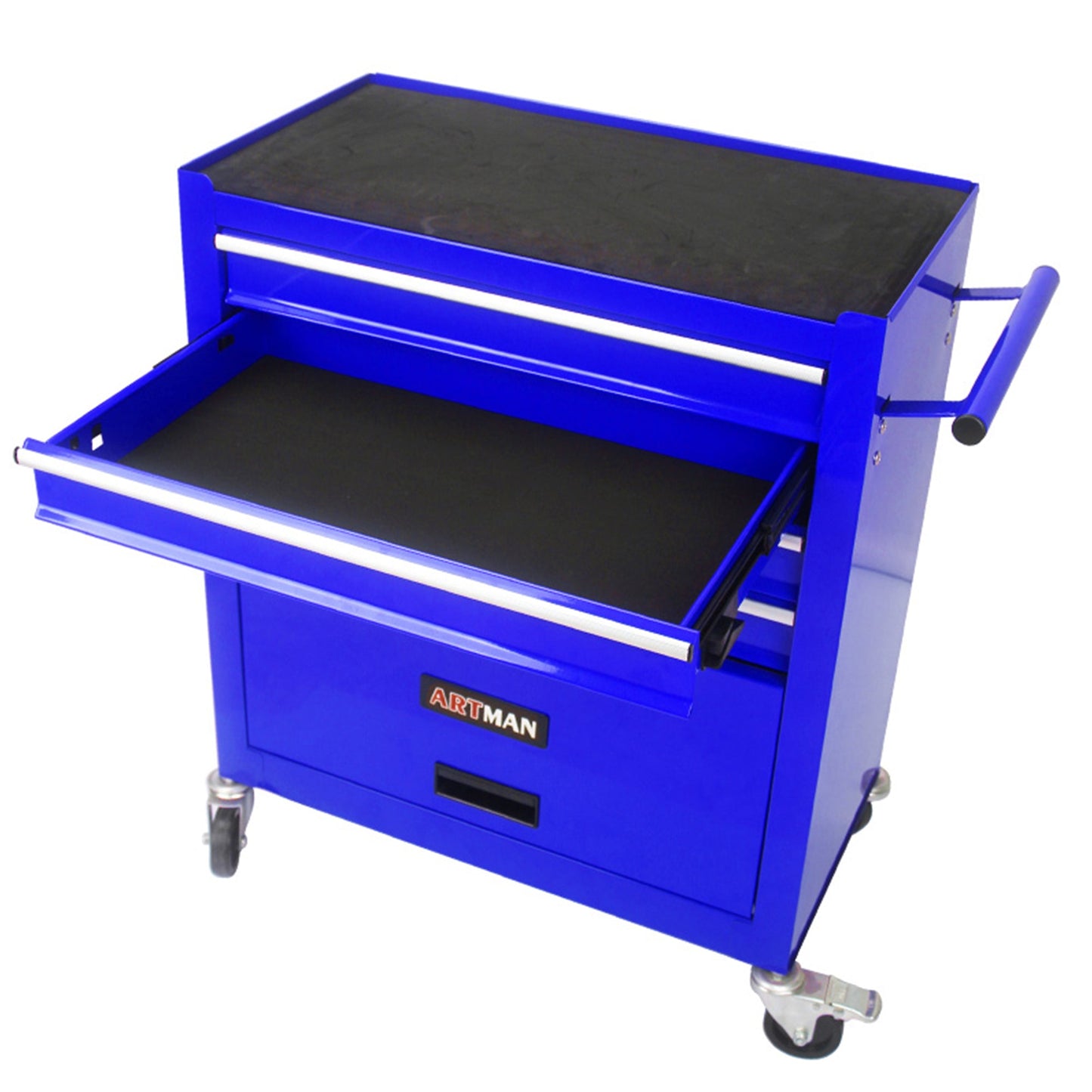 4 Drawers Multifunctional Tool Cart with Wheels - Blue
