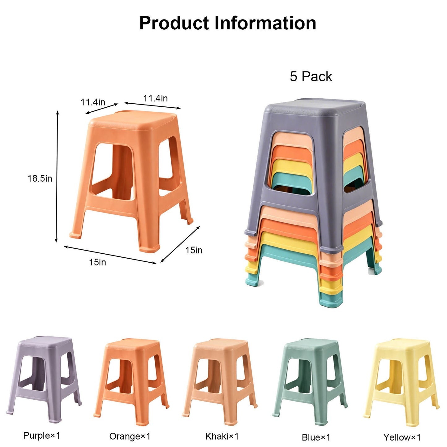 5 Pack Stackable Classroom Stools
