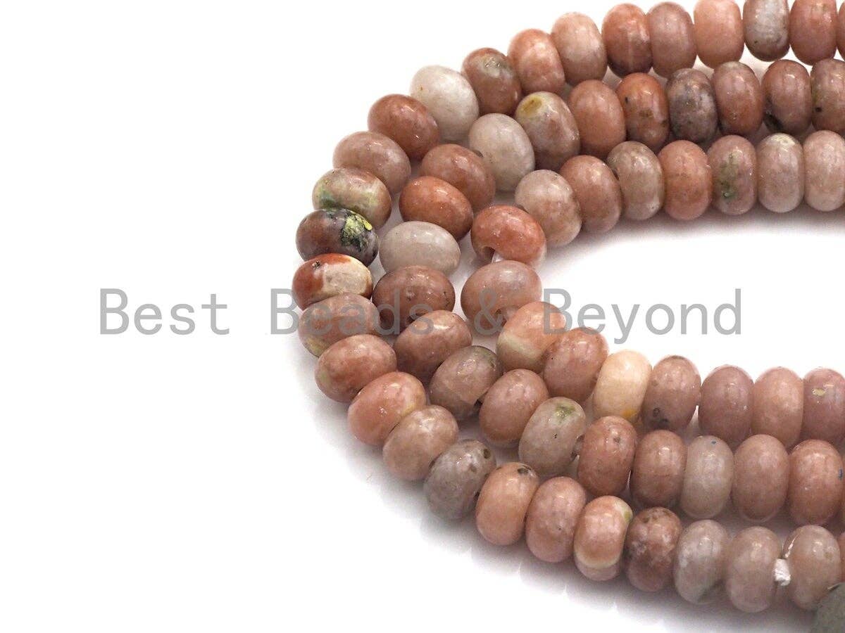 2mm Large Hole Natural Cherry Agate Beads, Rondelle Smooth 6x10mm/5x8mm, 8" Long Strands, sku#U706