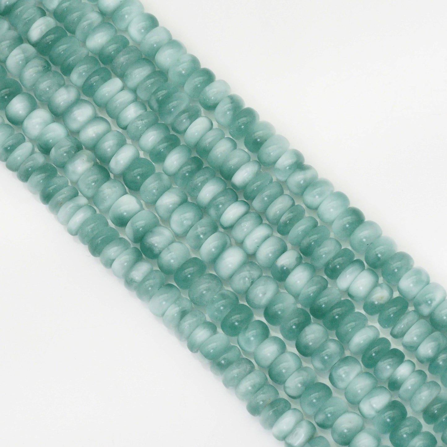 Genuine Angelite Rondelle Smooth Beads, Sku#U1678c