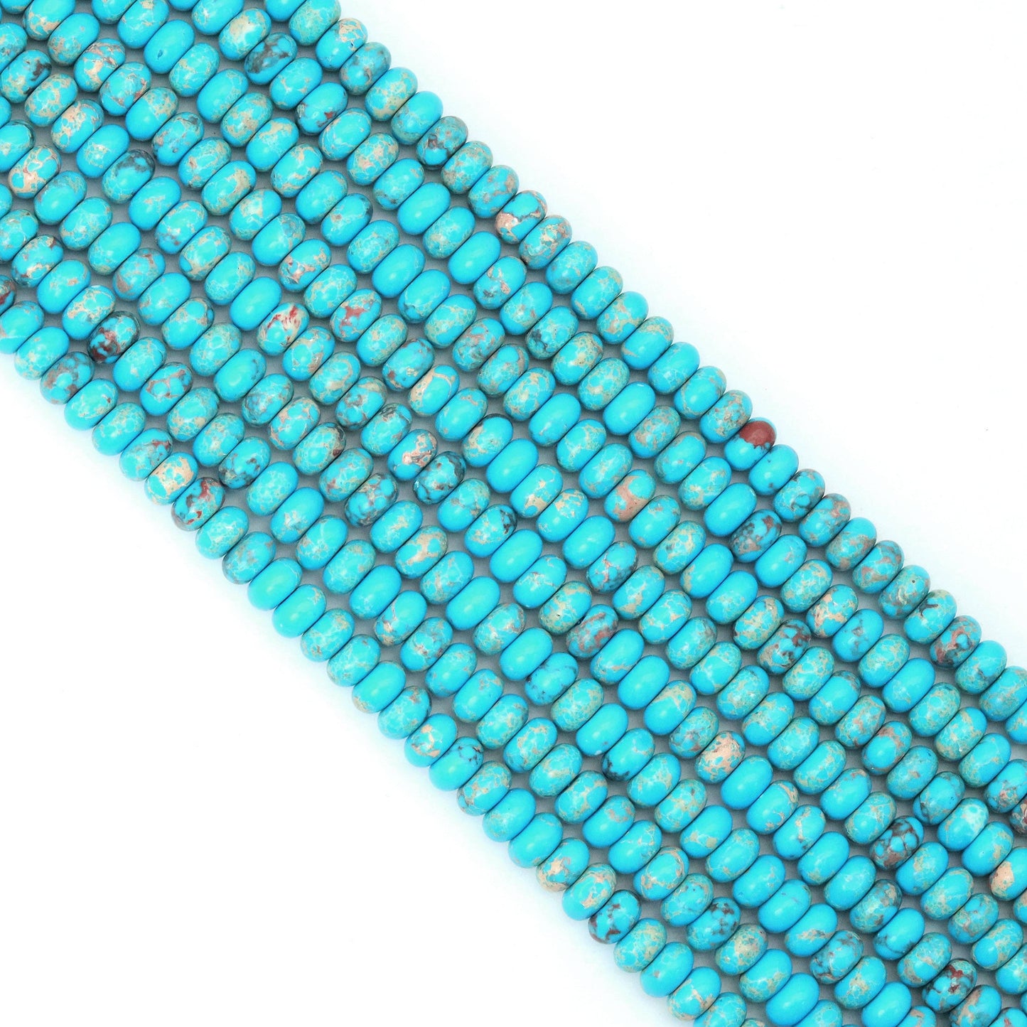 5x8mm Smooth Rondelle Blue Imperial Jasper Beads, Sku#U2120
