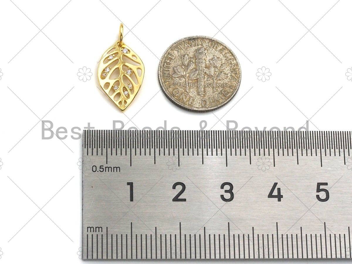 Leaf Shape Charms, Gold Silver Rose Gold Leaf Charms, Leaf Pendant, Leaf Necklace Charms, 10x16mm, Sku#Y338