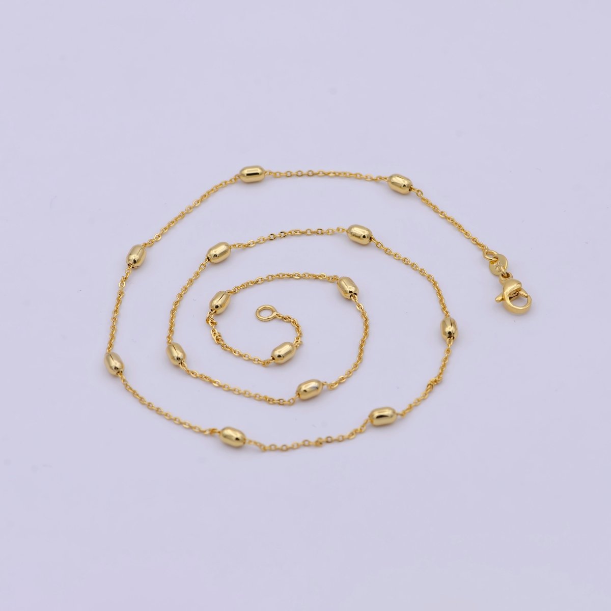 1 mm Satellite necklace, 24k gold filled chain Bead, Dainty gold filled chain, minimalist necklace 17.7 inch chain | WA-741 Clearance Pricing