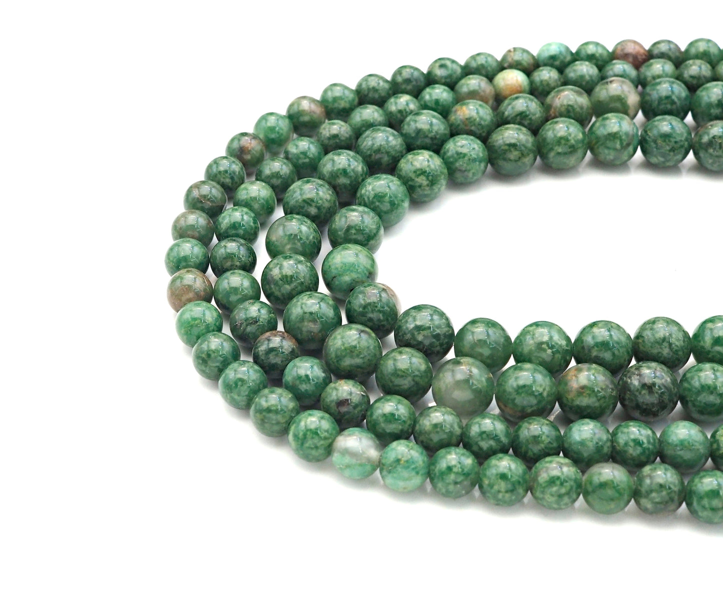 Quality Natural African Green Jade Round Smooth Beads, SKU#U1170