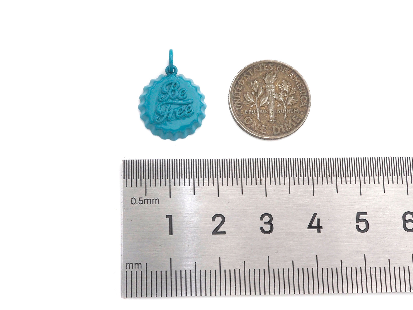 Colorful Enamel Be Free Word On Bottle Cap Shape Pendant,Gold Enamel Charm, Necklace Bracelet Charm Pendant,15x17mm, Sku#F1378
