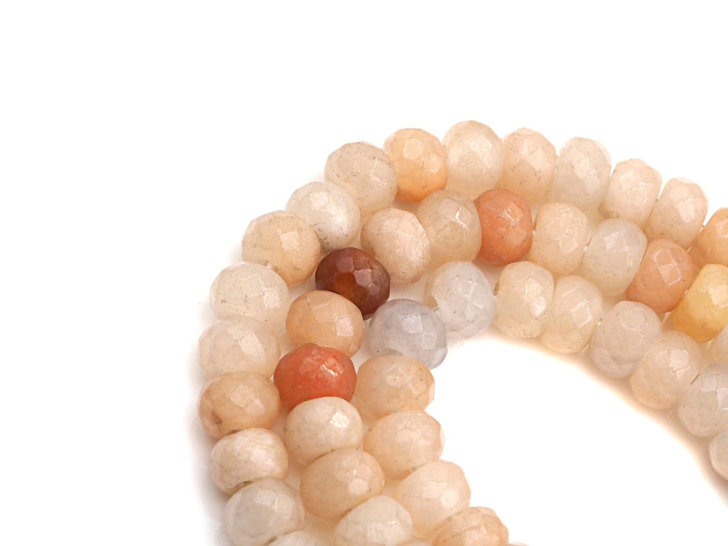 2mm Large Hole Natural Pink Aventurine Beads, Rondelle Faceted 6x10mm/5x8mm, 8" Long Strands, sku#U733