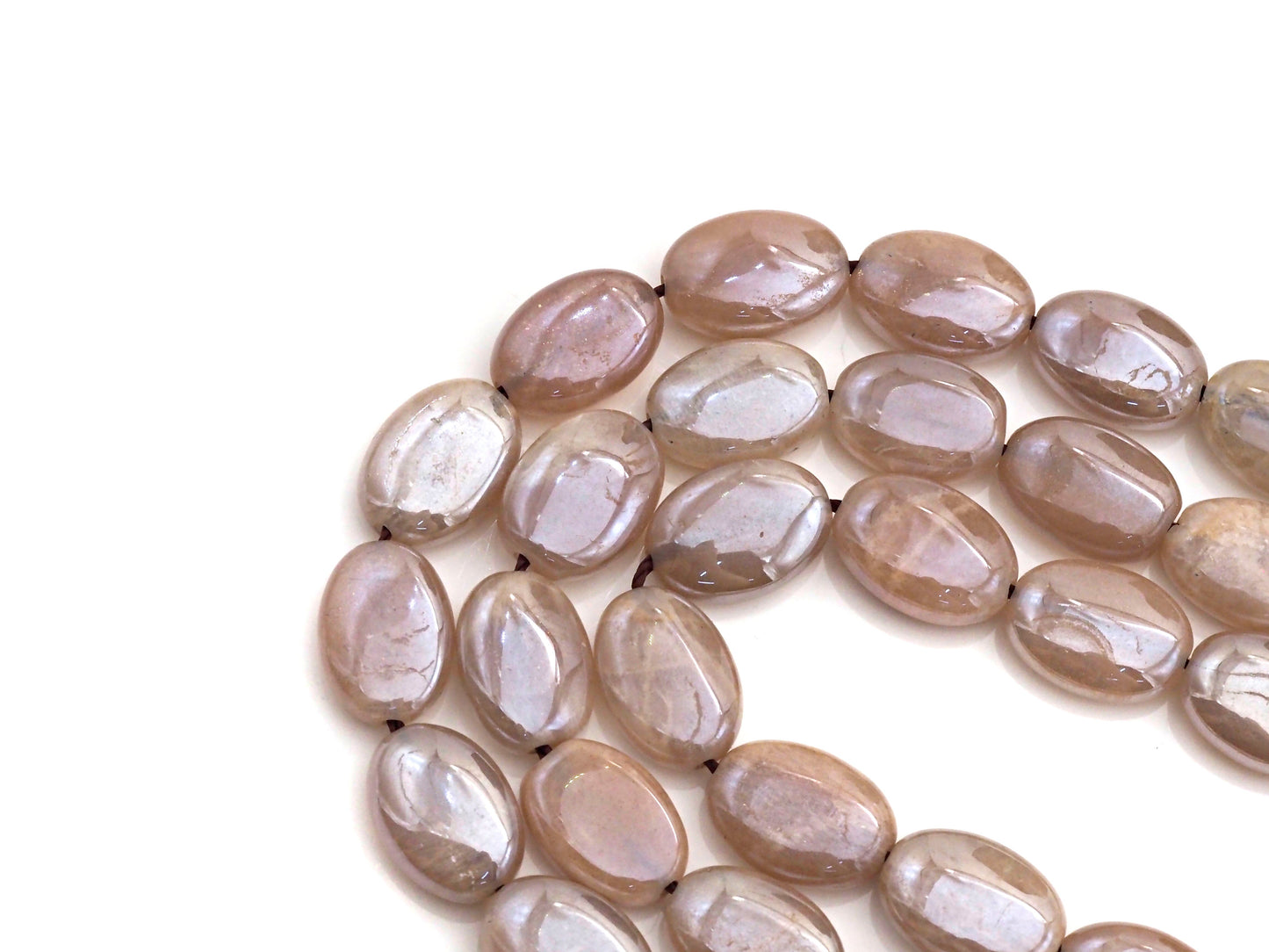 Gorgeous Mystic Plated Flat Oval shape Moonstone, Flat Oval moonstone, 10x14mm/12x16mm, 15.5" Full Strand, sku#U613