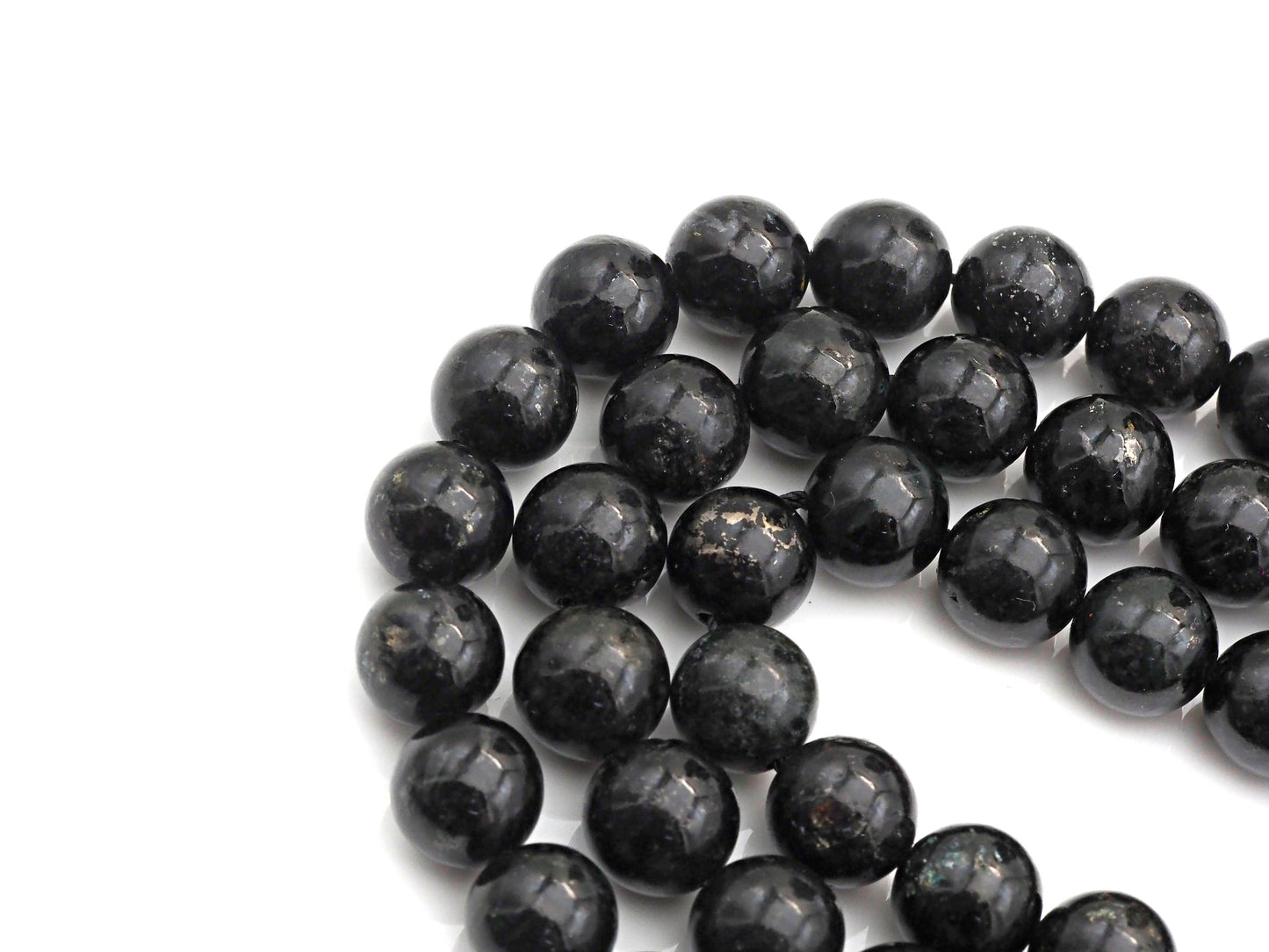 Black Mother of Pearl Beads, 6mm/8mm/10mm/12mm Round Smooth MOP, Shell Beads, Black Beads, 15.5" Full Strand, sku#U618