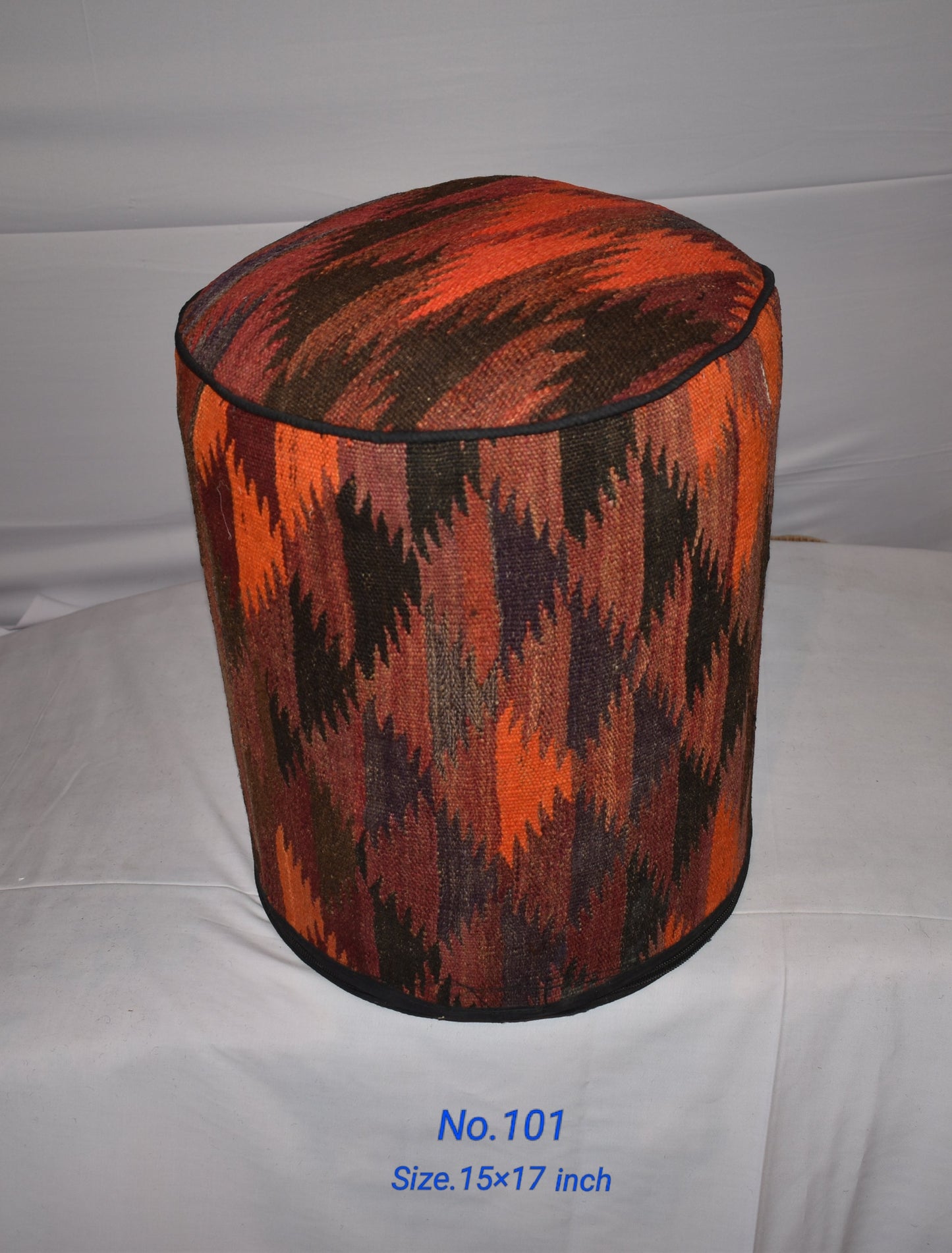 One of a Kind Kilim Rug Pouf Ottoman foot stool - #101