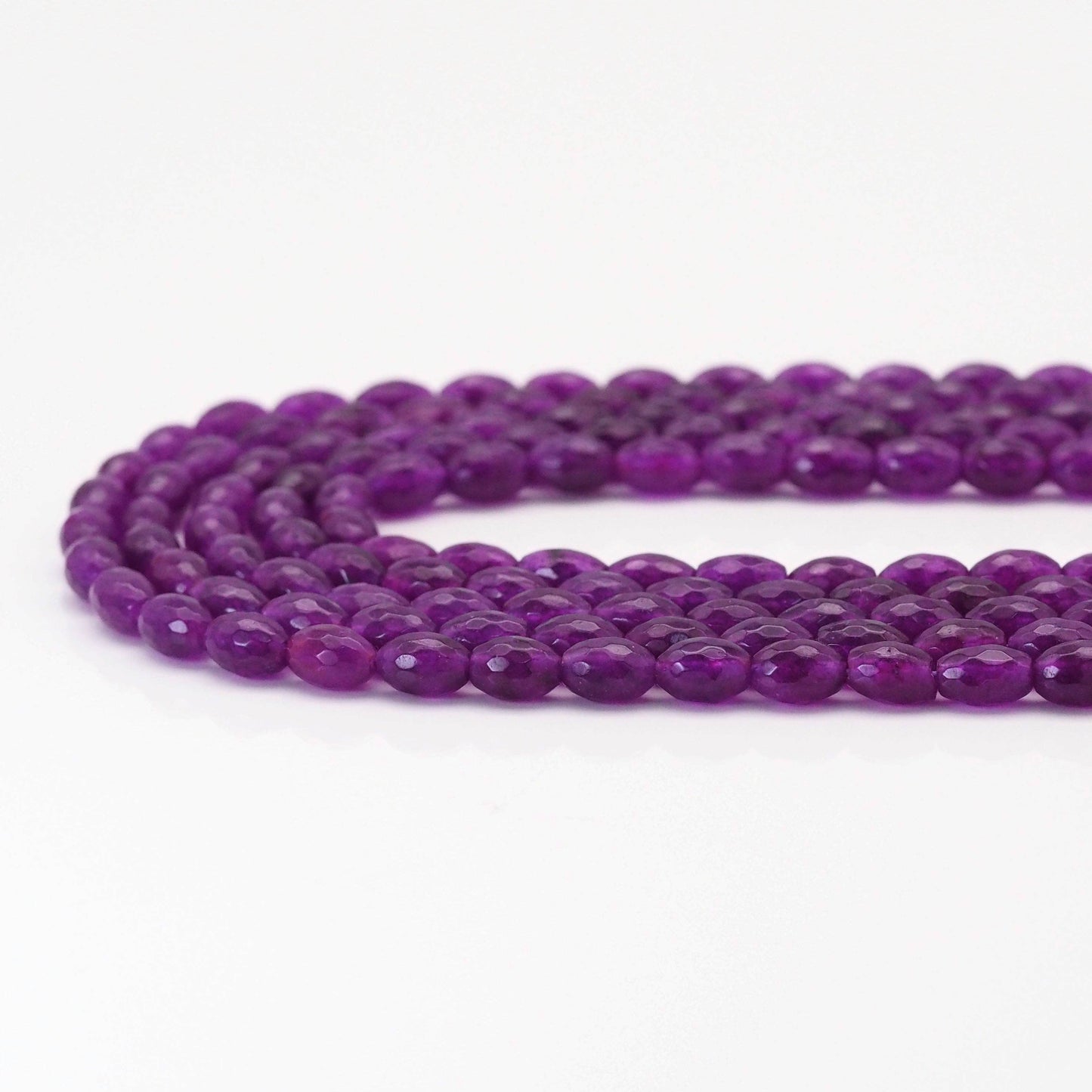 Rice Shape Faceted Purple Jade Beads, Sku#U1717