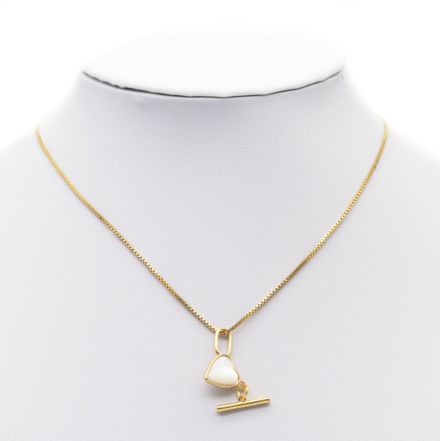 Gold Mother of Pearl Heart Toggle Clasps, Sku#ZX66