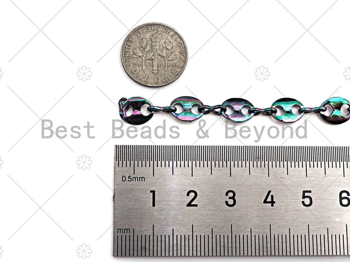 High Quality Rainbow Hand Made Oval Anchor / Mariner Chain,Wholesale bulk Chain, 7x9mm, sku#M338
