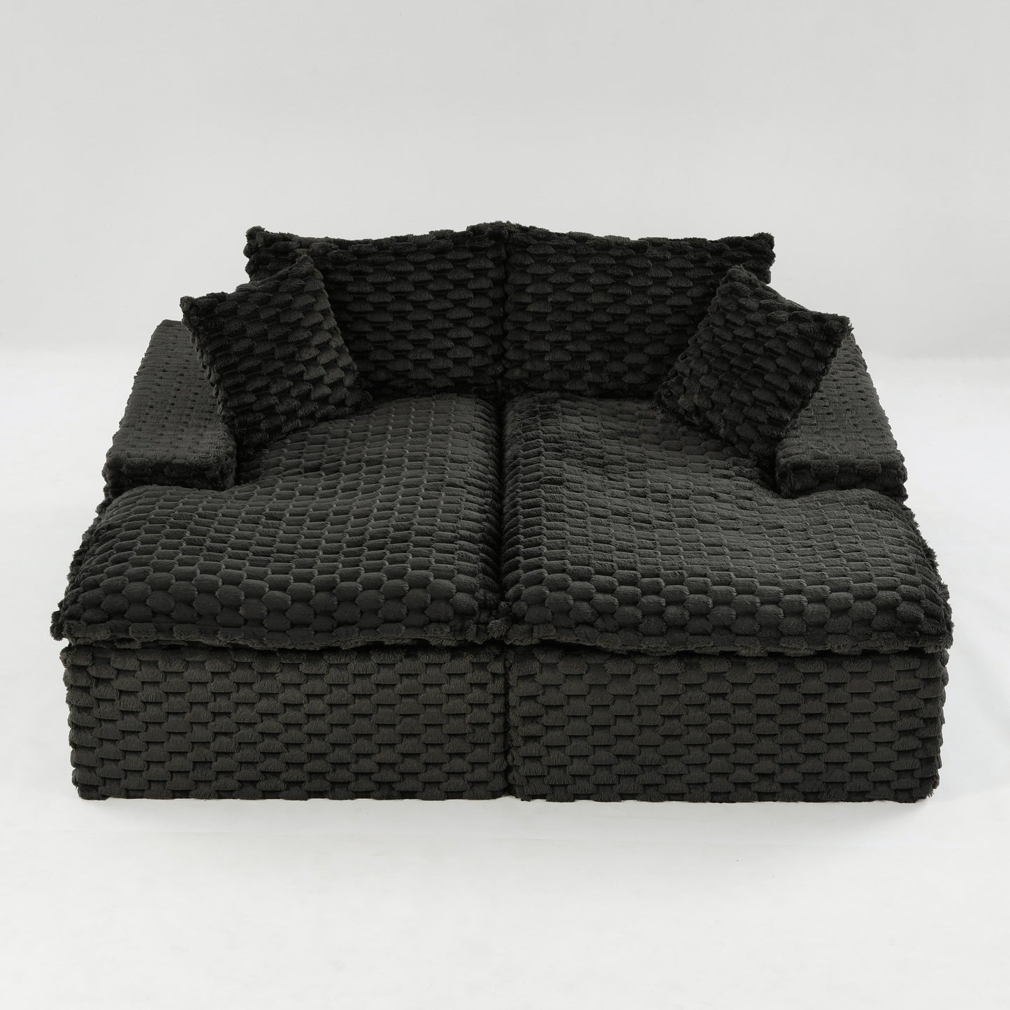 Black Turtle Velvet Double Chaise Lounge