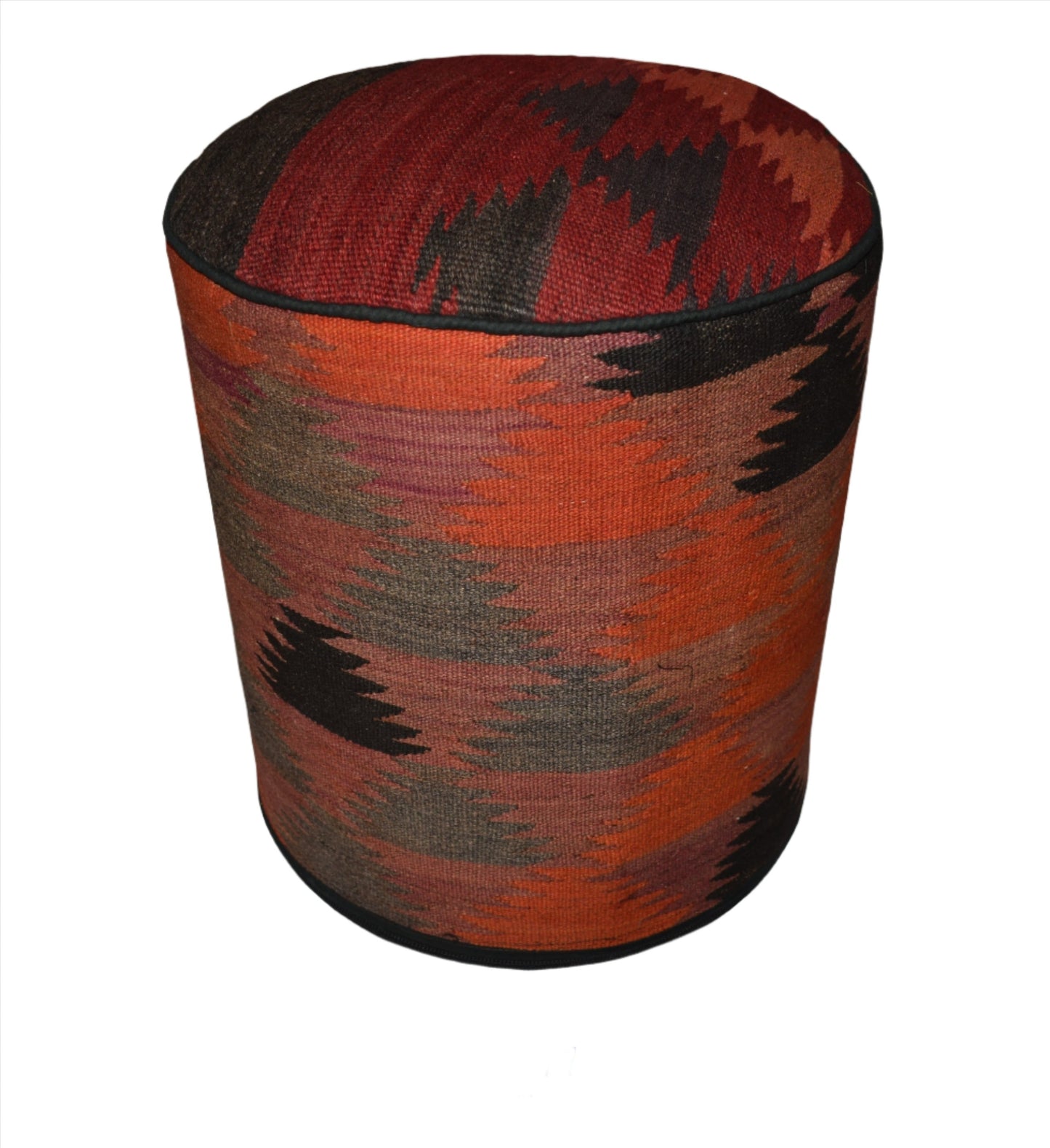 One of a Kind Kilim Rug Pouf Ottoman foot stool - #114