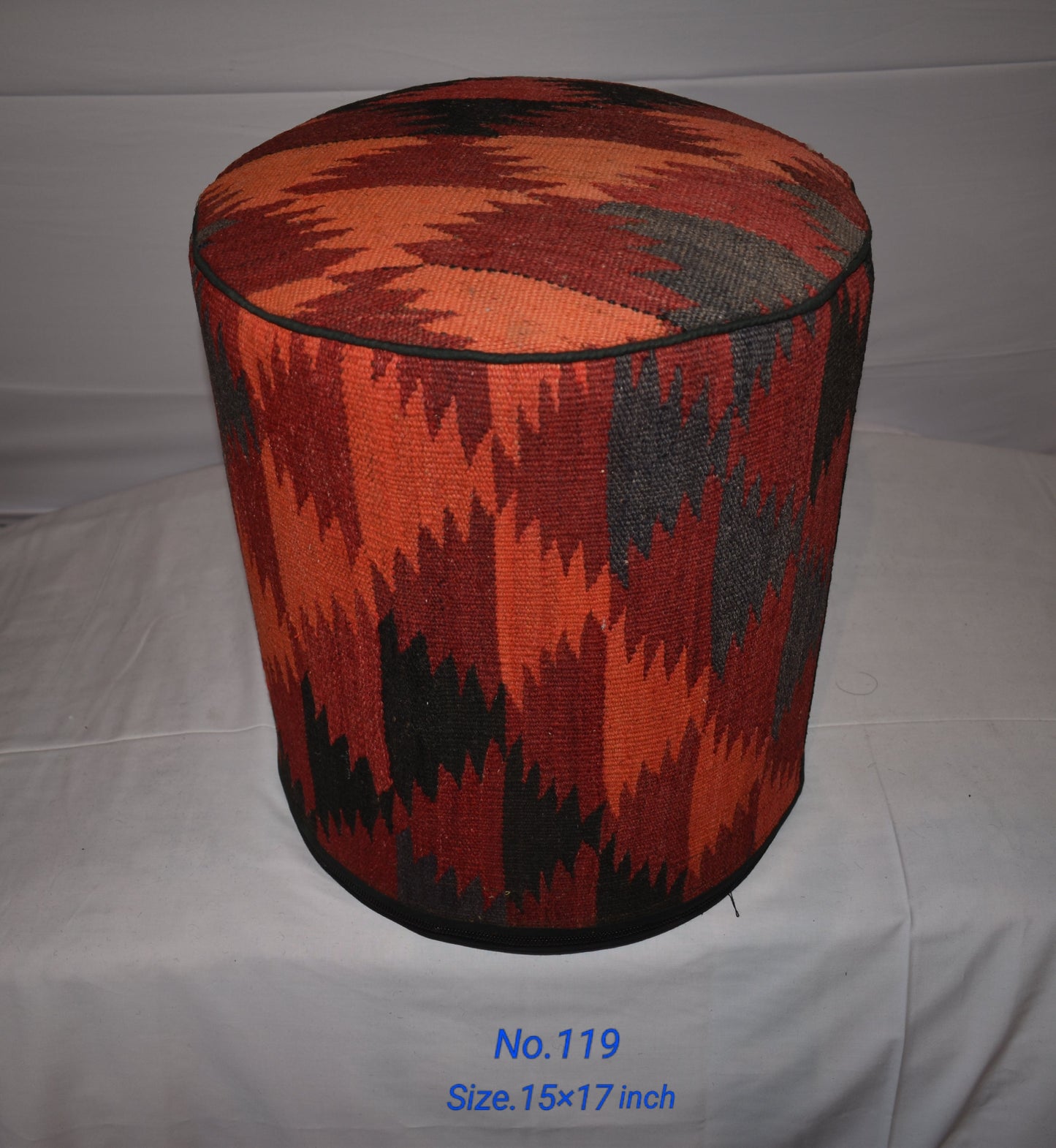 One of a Kind Kilim Rug Pouf Ottoman foot stool - #119