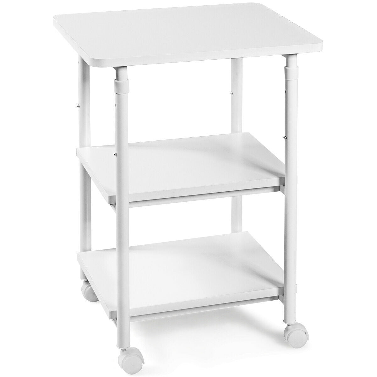 3-tier Adjustable Printer Stand with 360° Swivel Casters