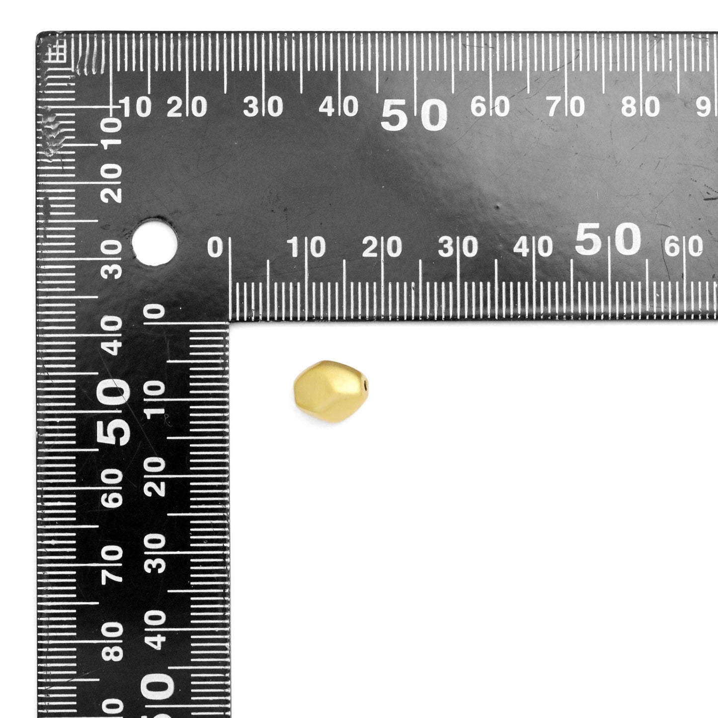 Matte Blushed Gold Faceted Oval Spacer Beads, Sku#A198