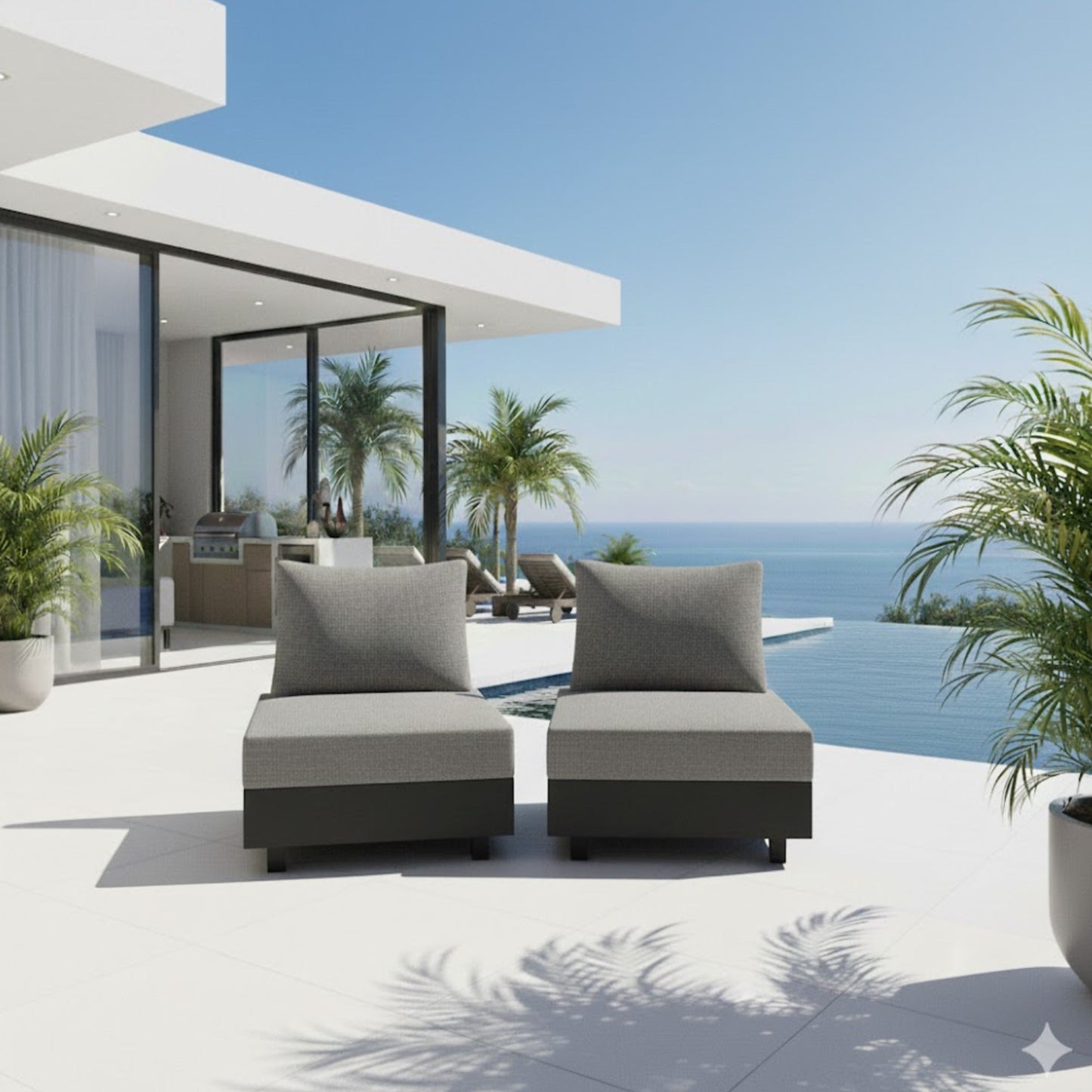 2-Piece Aluminum Patio Seating Set