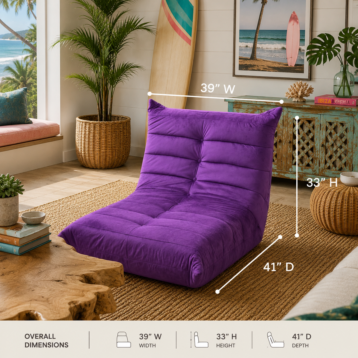 Velvet Purple Lounge Chair
