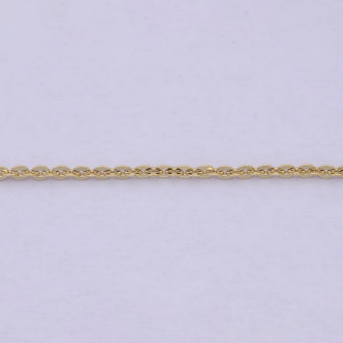 14K Gold Cable Rolo Chain, Dainty 1.5mm Cable Chain Width, 17.5 Inch Layering Finished Chain with Lobster Clasps | WA-617 Clearance Pricing