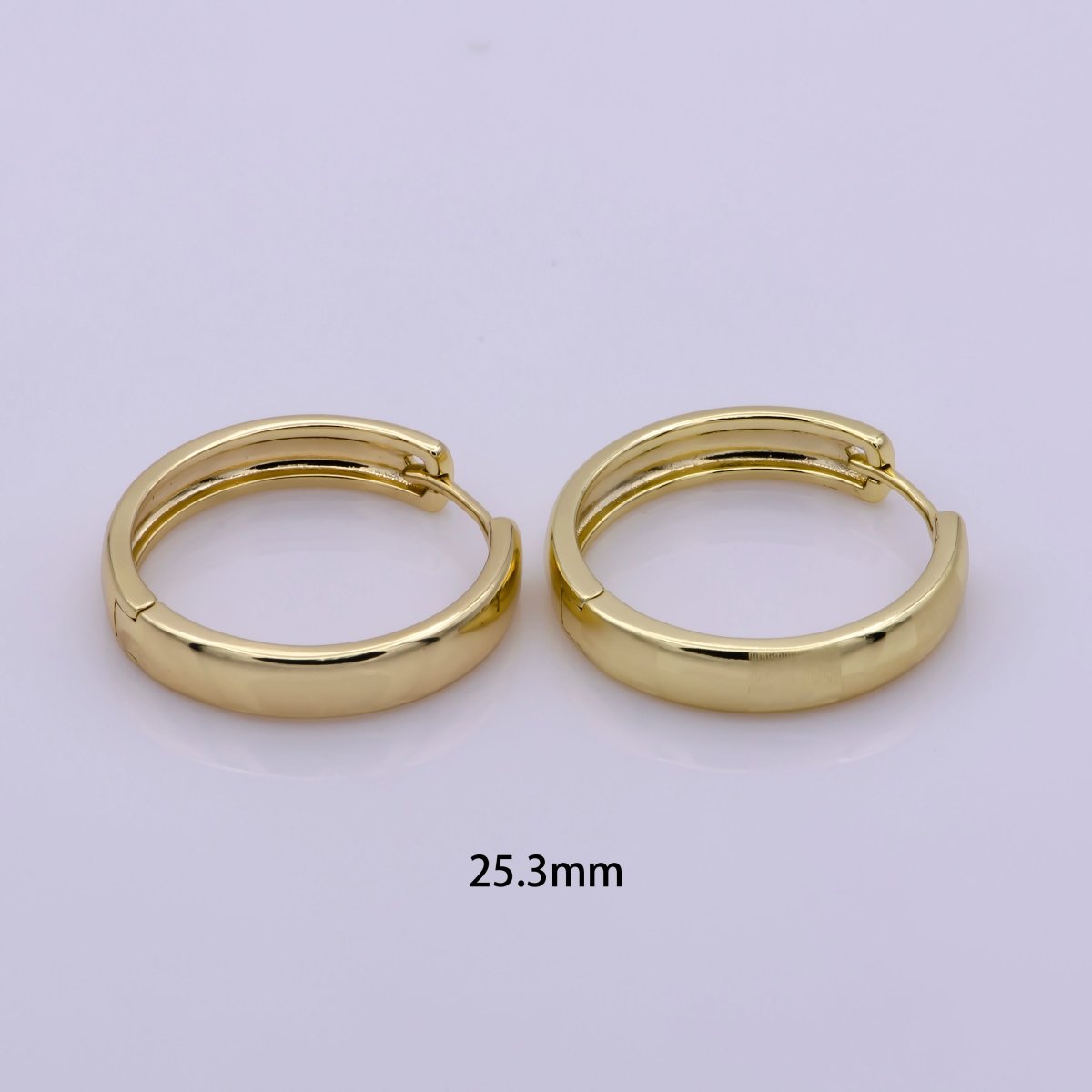 14K Gold Fill Hoop Earring 25mm Round Checker Earring Minimalist Jewelry Gift Idea T-191