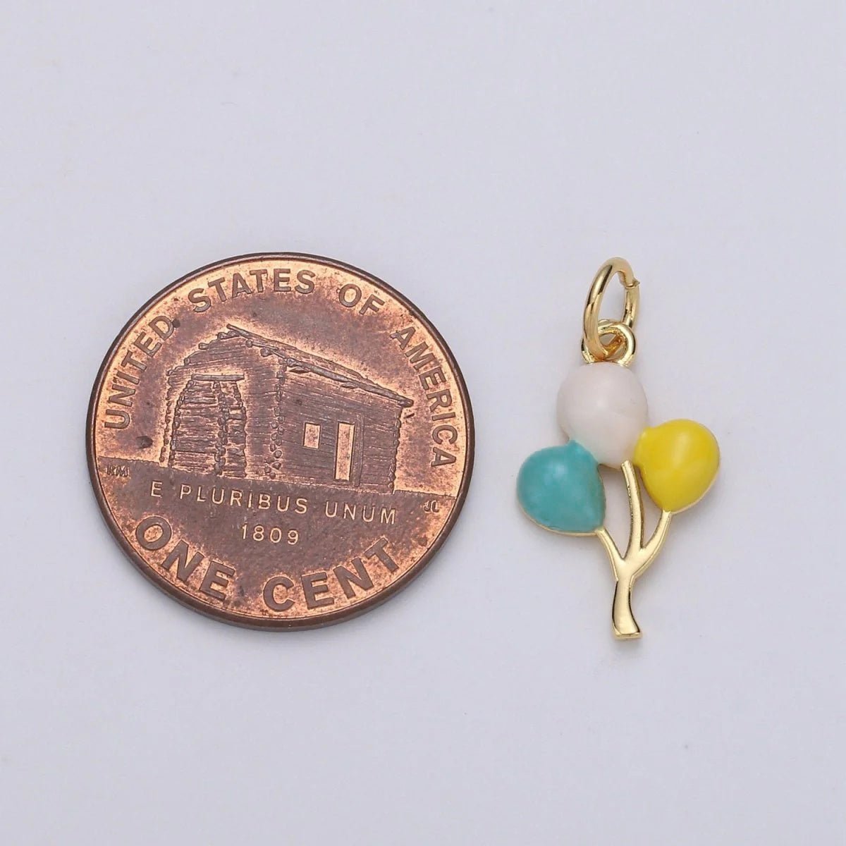 14K Gold Filled Baloon charm for Bracelet Necklace Earring Charm. Dainty Baloon Pastel charm Enamel Jewelry for Kids D-755