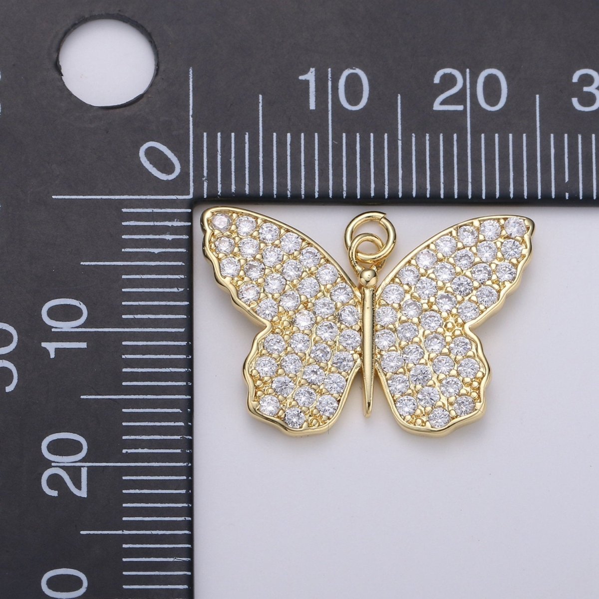 14K Gold Filled Butterfly Charm CZ Micro Pave, Butterfly Pendant, Butterfly Bracelet, Cubic Zirconia Charm Silver Mariposa Charm, D-387 D-388