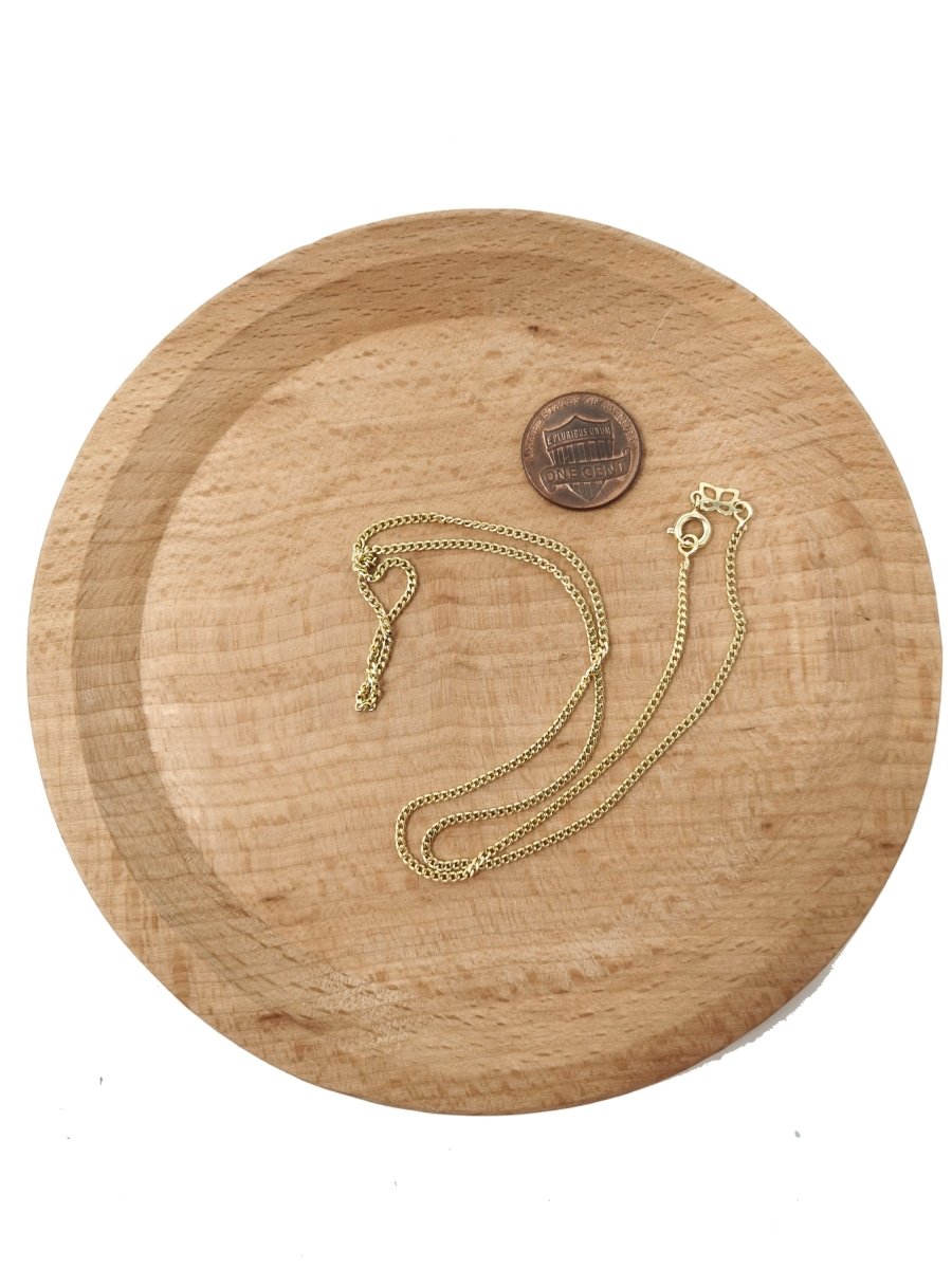 14K Gold Filled Curb Chain Necklace, 17.7 Inch Curb Finished Chain For Jewelry Making, Dainty 2mm Curb Necklace w/ Lobster Clasps | CN-560 Clearance Pricing
