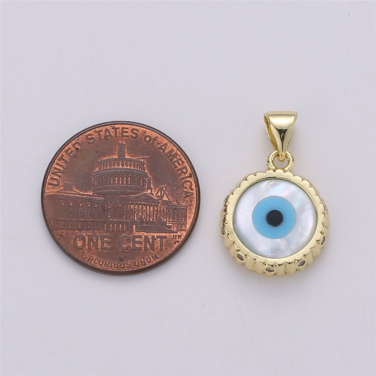 14k Gold Filled Evil Eye Charm Extra Tiny Evil Eye Pendant Charm eye of ra minimalist jewelry Gift for Her Bridal necklace component I-592 I-761