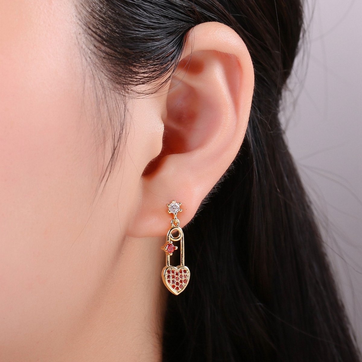 14k Gold Filled Heart Stud Earring, Earring Supplies for DIY Earring Jewelry, Earring Supply DIY Findings, Perfect for DIY Earrings K-472