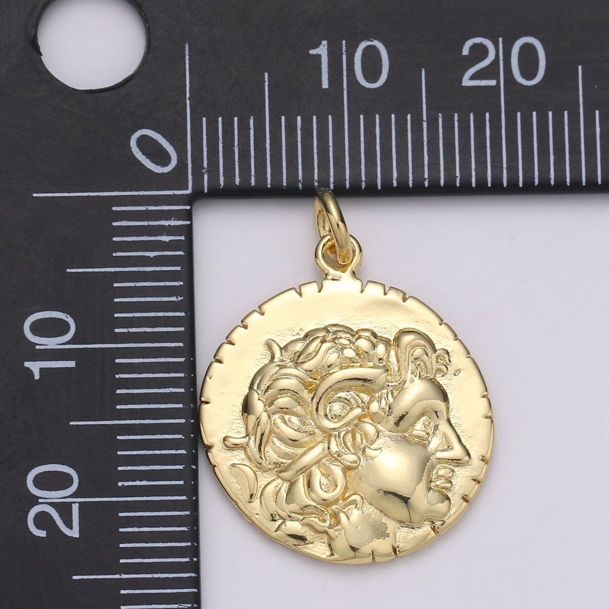 14k Gold Filled Hercules Coin Pendant Ancient Coin Pendant, Greek Warrior Heracles Coin Pendant, Fancy DIY jewelry, Warrior Pendant D-203