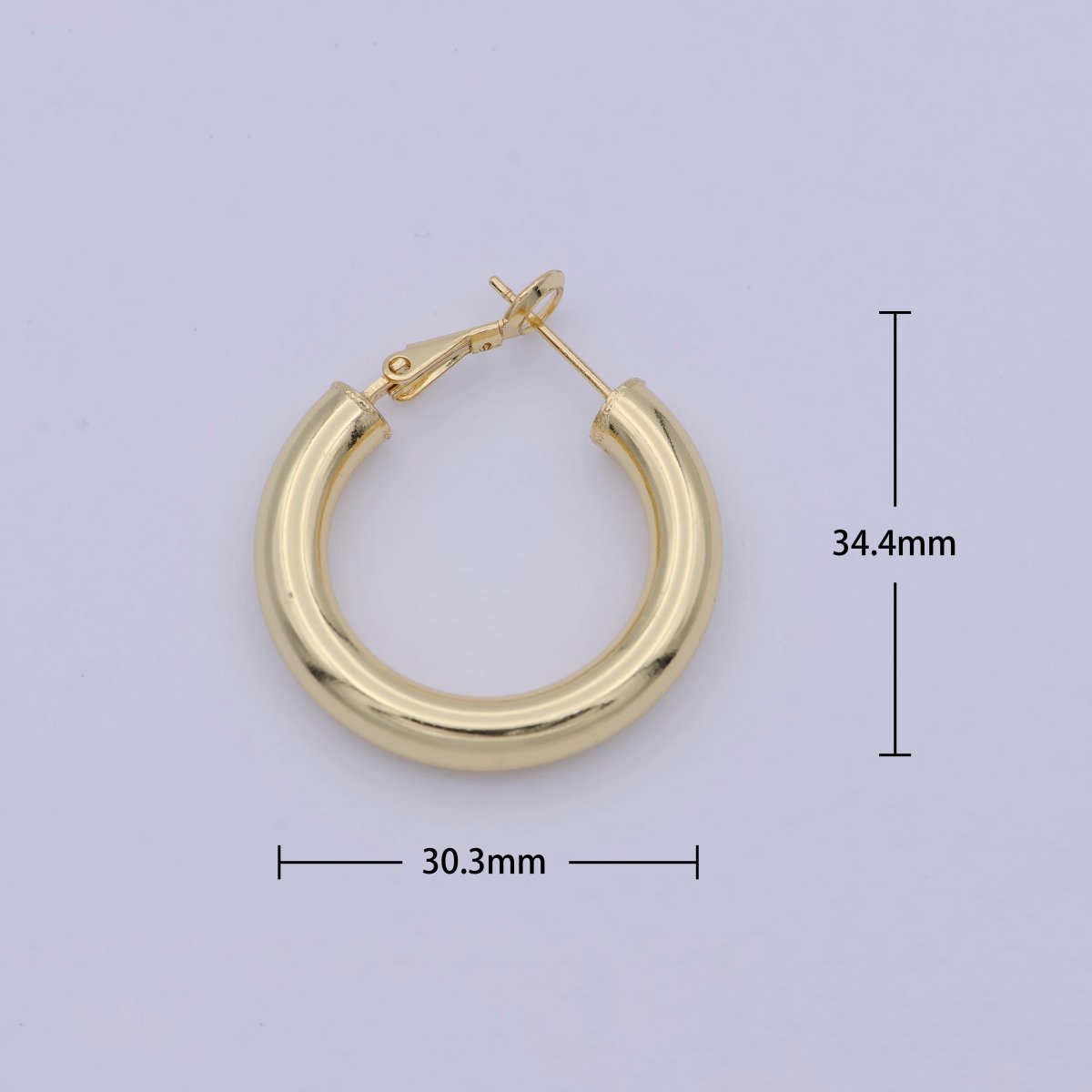 14k Gold Filled Hinged Hoops, Huggie Hoop Earrings, 30mm Tube, Hoop Flex Earrings for Everyday Wear Hypoallergenic T-245