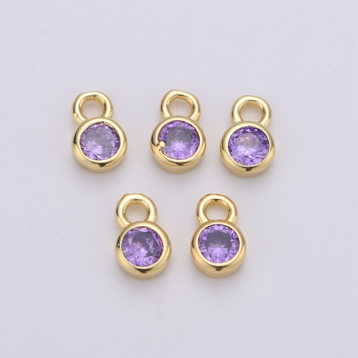 14k Gold Filled Micro Pave CZ Geometric Pendant Charm, Micro Pave CZ Circle Pendant Charm, Gold Filled Charm, For DIY Jewelry Size 4x6mm D-013 to D-024