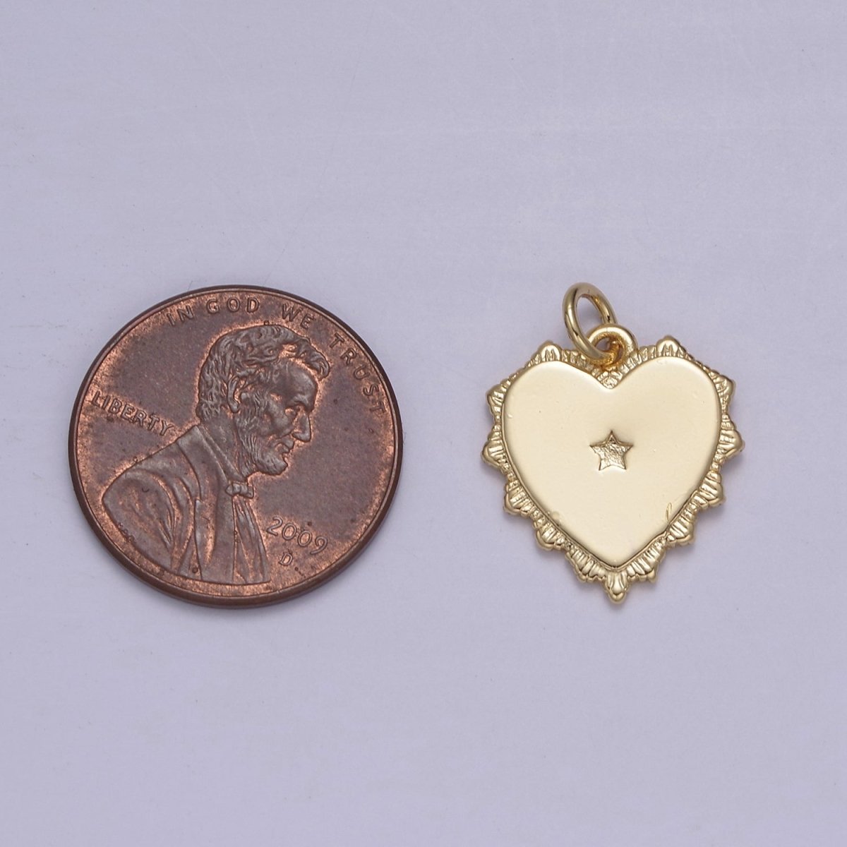 14k Gold Filled North Star Charm Cubic Zirconia Heart Pendant Pave CZ Celestial Sunburst Pendant Jewelry Making N-851
